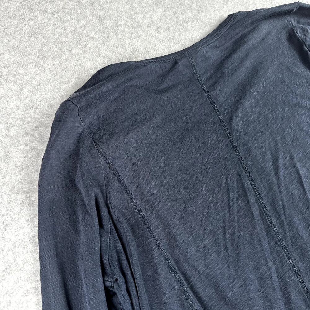 J. Jill Slub Knit Shirt Size L Black 3/4 Sleeve Casual A-Line Top Prima Cotton - Picture 6 of 12